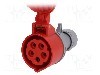 Conector alimentare AC, IEC 60309, IP44, 16A, 400V AC, 5 pini, PCE - 215-6TT