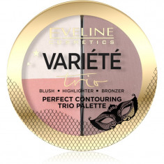 Eveline Cosmetics Variété Trio Patela pentru conturul fetei 3 in 1 culoare 01 Light 10 g