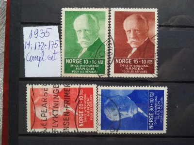 1935-Norvegia-Complet set-Mi=28$-Stampilat foto