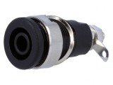 Soclu Banană 4mm 32A Negru Nichelat pe Panou