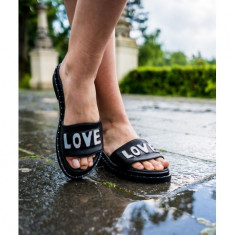 Love Slippers Negru 40 foto