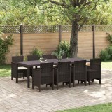 VidaXL Set dining afară 9 pcs Maro 250 x 100 x 73 cm Poliratan