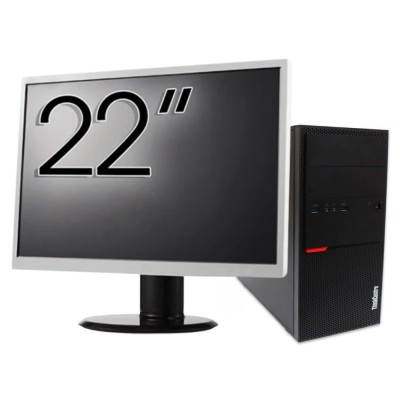 Pachet Calculator Second Hand LENOVO M800T Tower, Intel Core i3-6100 3.70GHz, 8GB DDR4, 256GB SSD + Monitor 22&amp;amp;quot; NewTechnology Media foto