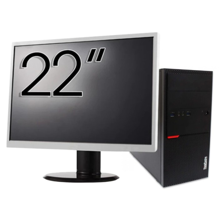 Pachet Calculator Second Hand LENOVO M800T Tower, Intel Core i3-6100 3.70GHz, 8GB DDR4, 256GB SSD + Monitor 22&amp;quot; NewTechnology Media