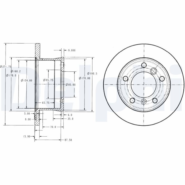 DELPHI BG3237 Disc frana