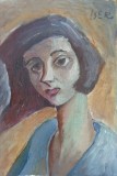 Tablou vechi - portret femeie - semnat Iser