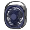 Mini ventilator pentru birou cu usb, flippy, rotire 360 grade, 3 viteze, 4000 ma, 13.5 x 12,8, albastru