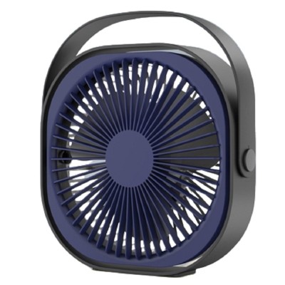 Mini ventilator pentru birou cu usb, flippy, rotire 360 grade, 3 viteze, 4000 ma, 13.5 x 12,8, albastru foto
