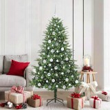 vidaXL Brad de Crăciun artificial pre-luminat cu set de bile Verde 3395353