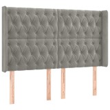Cumpara ieftin Tablie de pat cu aripioare gri deschis 147x16x118/128cm catifea
