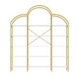 Raft &icirc;n stil simplu, cinci straturi de depozitare, formă unică de nor, 170x26x190 cm, Aur + Alb