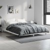 VidaXL Cadru de pat, alb extralucios, 135x190 cm, lemn prelucrat