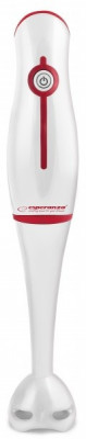 Blender vertical Esperanza, lame otel, maner ergonomic, 250W, 50/60 Hz, plastic, alb/rosu foto
