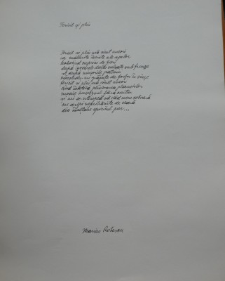 Manuscris de expozitie scris olograf de poetul Marius Robescu, poezia Fericit si plin foto