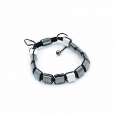 Bratara Shamballa din Hematit Magnetic – Jasp Alb - Vindecare si echilibru