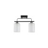Lustra Erste Niege Crom Negru Alb 2xE27 60W, Abajur Sticla, Corp Metalic, 400x280mm