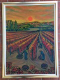 Tablou pictat manual LA CULESUL VIEI, 50x70 cm