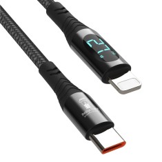 Cablu Date si Incarcare Rapida, PRESTIGE CHARGE&reg;, SuperFastCharge PD 27W pentru Iphone, cu Display, Cip Inteligent Limitare Putere, cu Protectie la Su