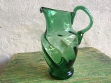 Arta / Vintage / Design - Carafa verde model deosebit realizata manual mijlocul sec XX !
