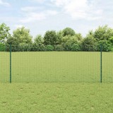 Gard Metalic Sudat cu 11 St&acirc;lpi U Verde 1x25 m Oțel