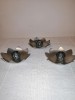 3x suport lumanare vintage forma floare de lotus staniu cositor PERLETINN Norvegia