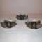 3x suport lumanare vintage forma floare de lotus staniu cositor PERLETINN Norvegia