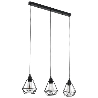 Gossi lustra, design diamant, negru, 3 becuri x e27 foto