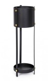 Cumpara ieftin Suport flori otel negru Zeina 20x66 cm