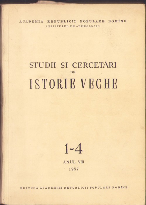 HST C1476 Studii și cercetări de istorie veche 1-4/1957