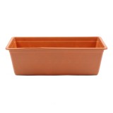Jardiniera din plastic Carina, interior / exterior, dreptunghiulara, teracota, 40 x 18 x 12.6 cm