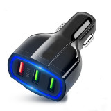 Adaptor bricheta auto, Home, 3 porturi USB, QC 3.0, 12-24V, negru