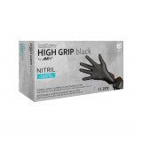 Manusi Nitril Texturate AMPri Solid Safety High Grip Black, Negru, XL, 100 buc