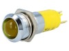 Lampă LED SIGNAL-CONSTRUCT SMBD14124 Concavă Galbenă 24-28VDC IP67 Diametru 14.2mm Carcasa Metalica