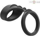 Intense For Him-Theo Dublu Inel din Silicon pentru Penis Negru