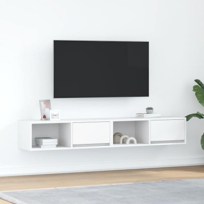 vidaXL Dulapuri TV 2 buc Alb 80x31x25,5 cm Lemn prelucrat foto