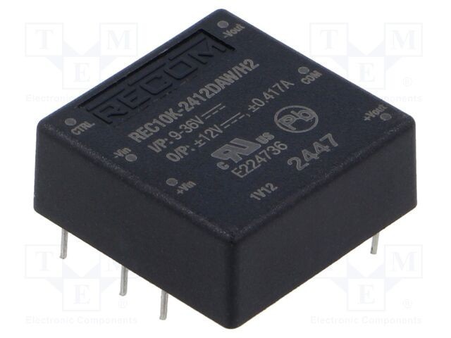 Convertor DC/DC 10W 9-36V la 12V/-12V RECOM REC10K-AW