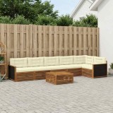 Cumpara ieftin Set de canapele de exterior 7 buc. 6-Locuri Natural si Crem
