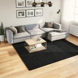 vidaXL Covor pufos &quot;PAMPLONA&quot; cu fire &icirc;nalte, negru modern, 240x240 cm