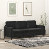 VidaXL Canapea cu 3 locuri, Negru, 180 cm, catifea 359457