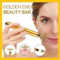 Aparat Masaj Anti-Rid, Energy Beauty Bar, 24K Gold pt riduri cearcane pete