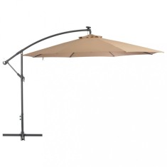 Umbrela suspendata cu stalp din aluminiu, 350 cm, gri taupe GartenMobel Dekor foto