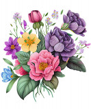 Cumpara ieftin Sticker decorativ, Flori, Multicolor, 64 cm, 1216STK-7