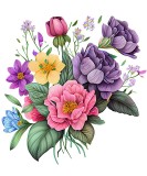Sticker decorativ, Flori, Multicolor, 64 cm, 1216STK-7