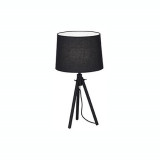 Veioza York Mare, 1 bec, dulie E27, D:385 mm, H:660 mm, Negru, Ideal Lux