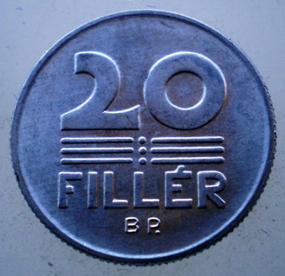 1.908 UNGARIA 20 FILLER 1977 XF/AUNC foto