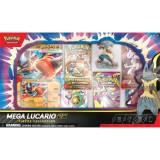 Set cartonase in cutie si figurina, Pokemon TCG, Mega Lucarion Ex