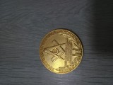 medalie bronz , masonerie Marea Loja Orientala .LOJA XIX ORIENTUL BUCURESTI .Stare exceptionala