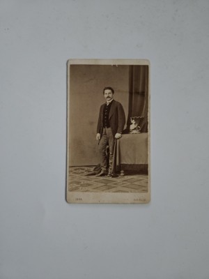 CDV Renumita fotografa Adele Perlmutter, Viena, Portret de barbat, ca. 1865! foto