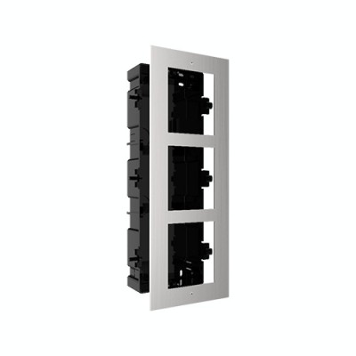 Rama montaj ingropat din otel inoxidabil, 3 module, pentru Interfon modular - HIKVISION DS-KD-ACF3-S foto