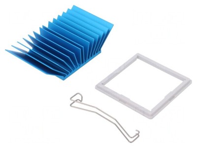Radiator extrudat cu aripioare BGA albastru 42,5mm foto